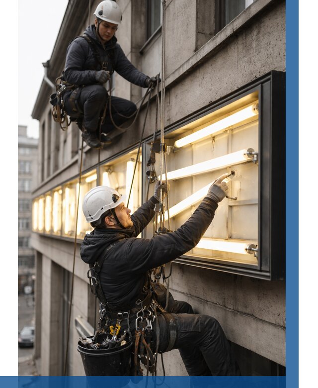 Замена ламп в вывеске в Гае под ключ от 3558 р. | ВЫСОТНИК-Гай