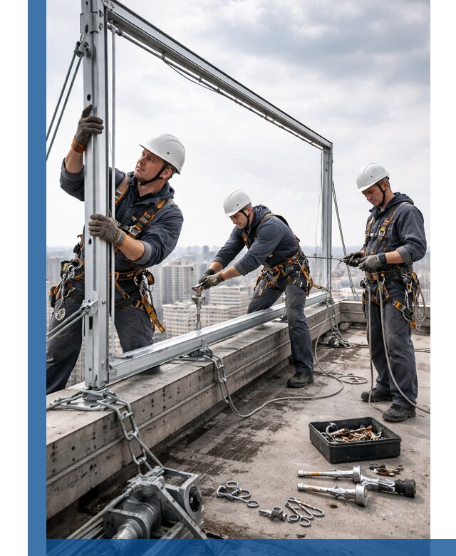 Монтаж крышных рекламных конструкций под ключ в Гае