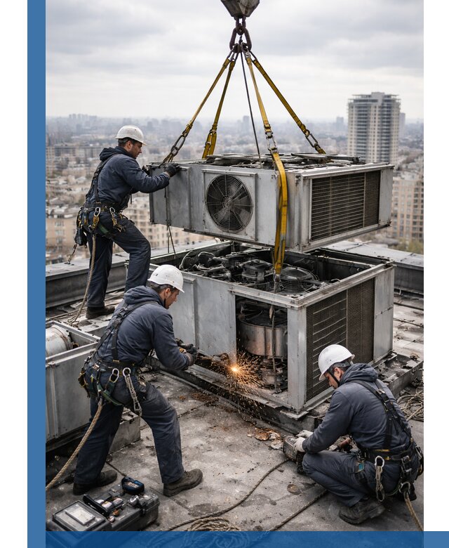 Демонтаж крышной установки в Гае любой сложности