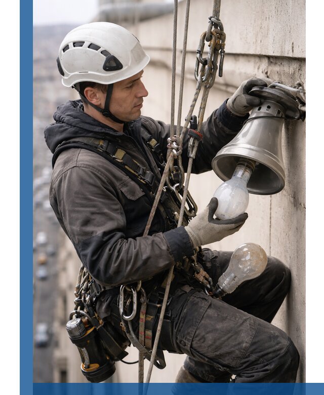 Замена ламп на высоте в Гае профессионально и быстро