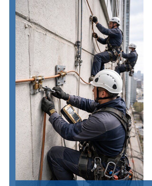 Монтаж системы заземления здания и молниезащиты в Гае