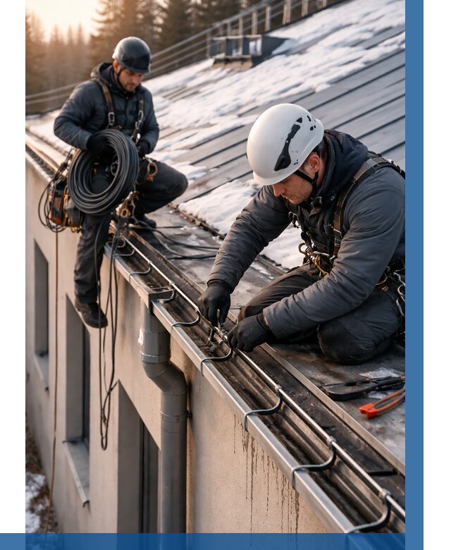 Монтаж греющего кабеля на кровле в Гае от 457 р. | ВЫСОТНИК-Гай