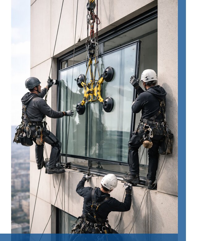 Монтаж стеклопакетов на высоте в Гае от 3253 р. | ВЫСОТНИК-Гай