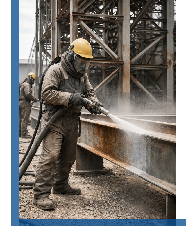 Пескоструйная очистка металлоконструкций в Гае промышленная