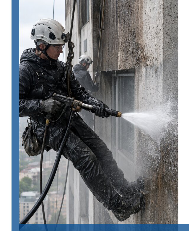 Гидроструйная очистка фасадов и конструкций в Гае