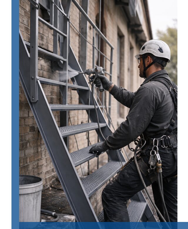 Покраска и антикоррозионная защита пожарных лестниц в Гае