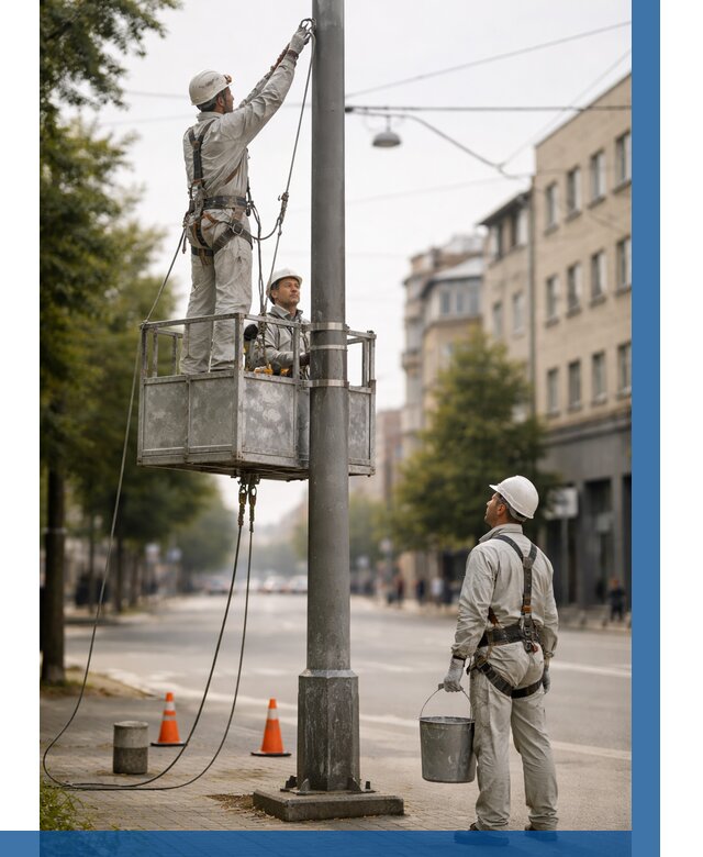 Покраска опор освещения в Гае от 5083 р. | ВЫСОТНИК-Гай
