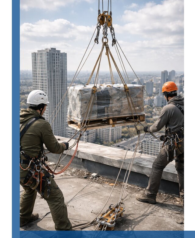 Подъем и монтаж крупногабаритных грузов на крышу в Гае
