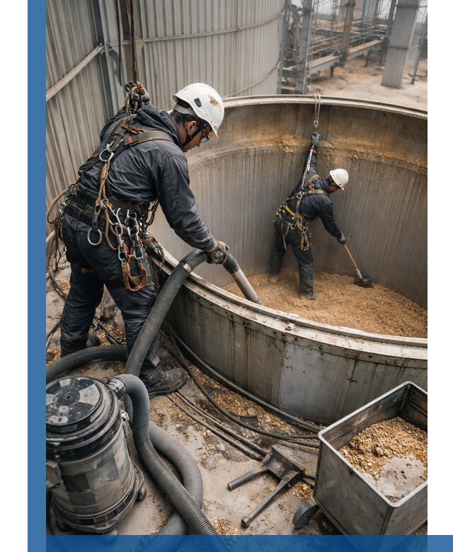 Профессиональная чистка зерновых бункеров в Гае с выездом