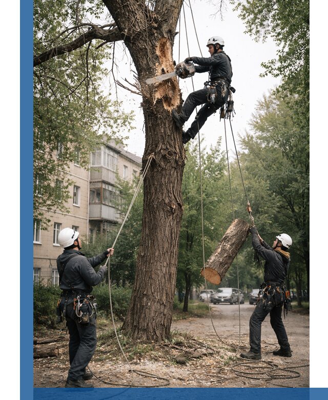 Срочное удаление аварийных деревьев в Гае с гарантией безопасности