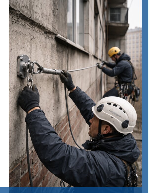 Монтаж анкерных линий в Гае от 3050 р. | ВЫСОТНИК-Гай